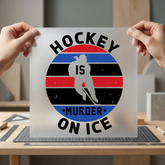 Hockey Murder Ice Sports Winter Retro Ready to Press DTF Transfer for Dtf