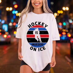 Hockey Murder Ice Sports Winter Retro Ready to Press DTF Transfer for Dtf