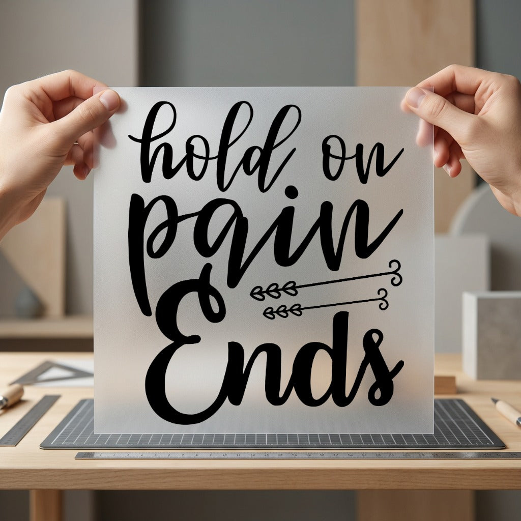 Hold Pain Ends Motivational Affirmations Collection Good Vibes Collection Ready to Press DTF Transfer for Dtf