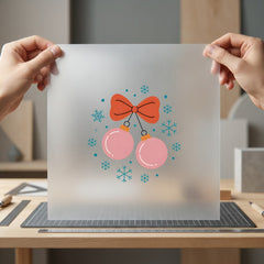 Holiday Ornaments Bow Festive Christmas Winter Ready to Press DTF Transfer for Dtf