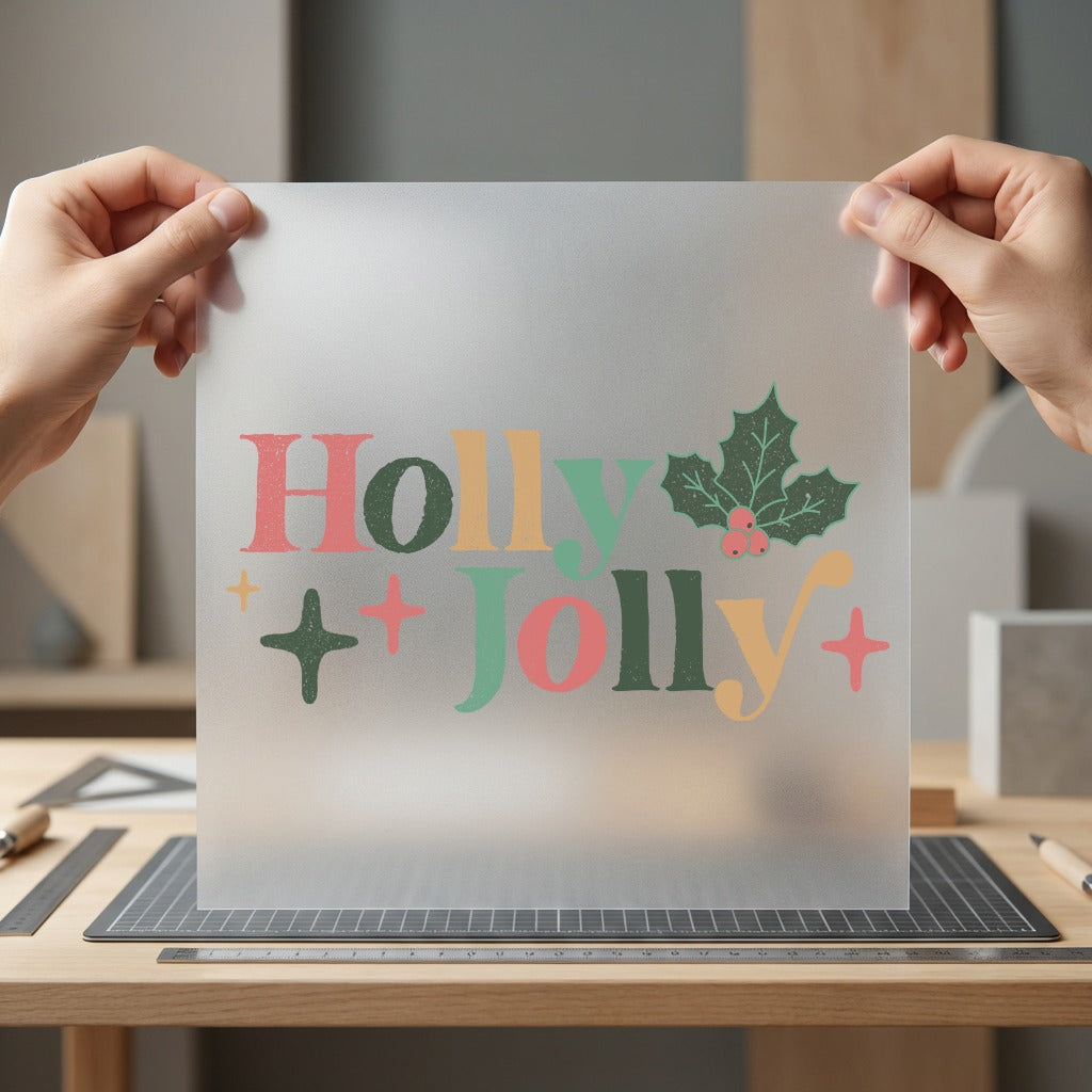 Holly Jolly Christmas Retro Christmas Vintage Ready to Press DTF Transfer for Dtf