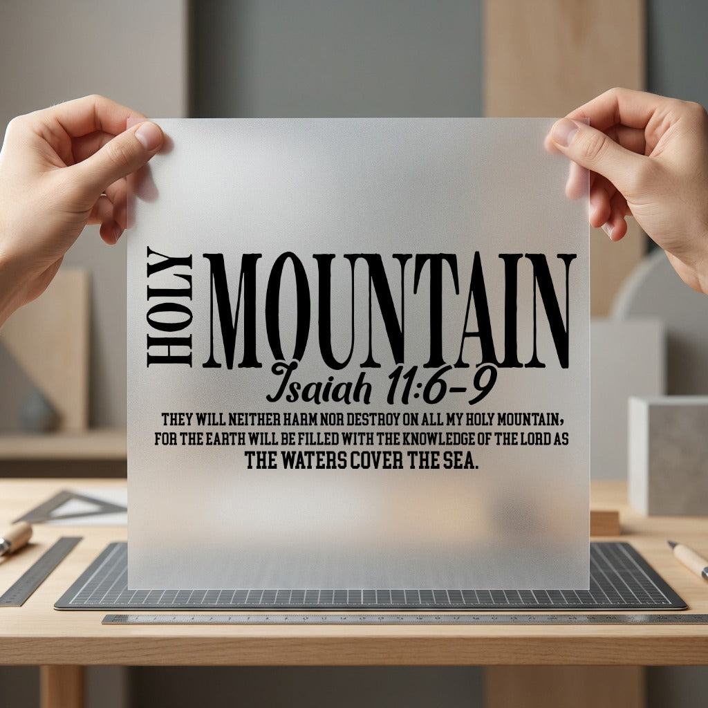 Holy Mountain Isaiah 6-9 Christian Faith Ready to Press DTF Transfer for Dtf