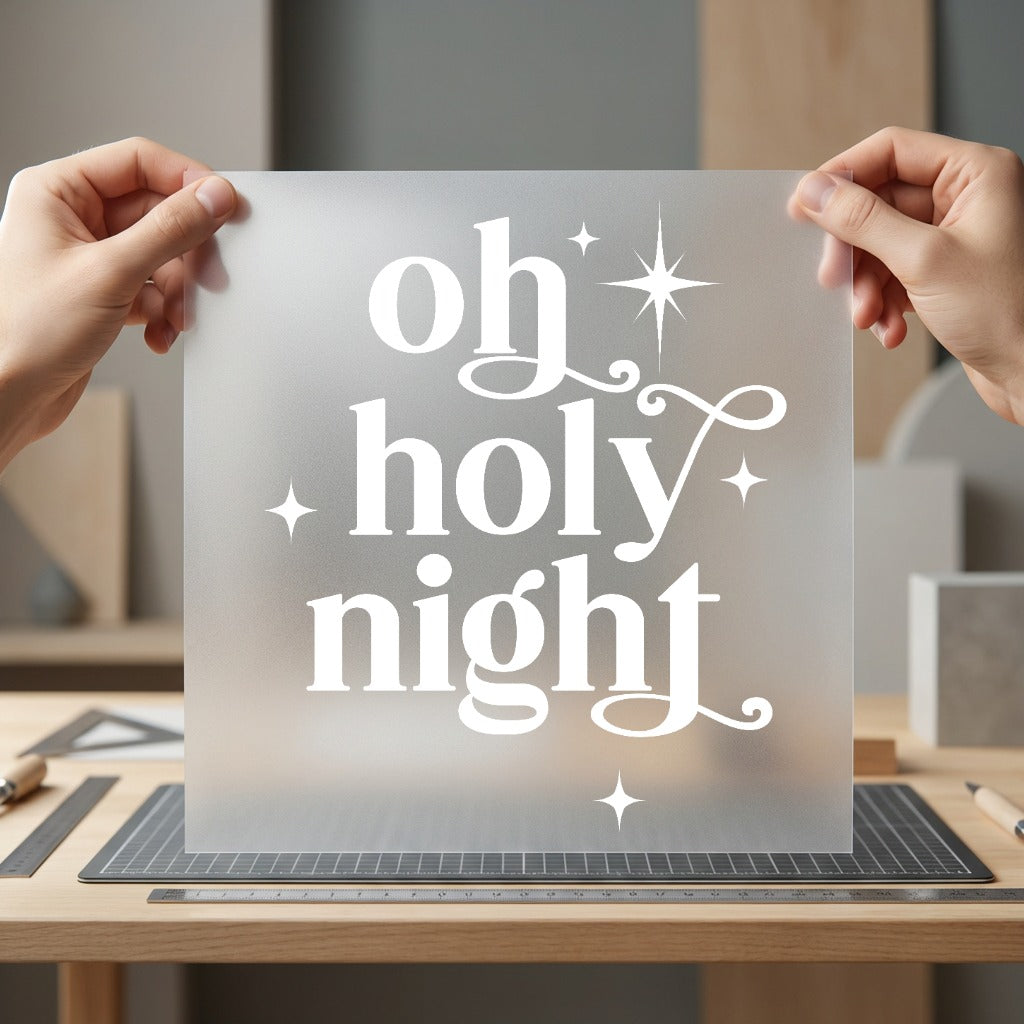 Holy Night Christmas Script Christian Faith Ready to Press DTF Transfer for Dtf
