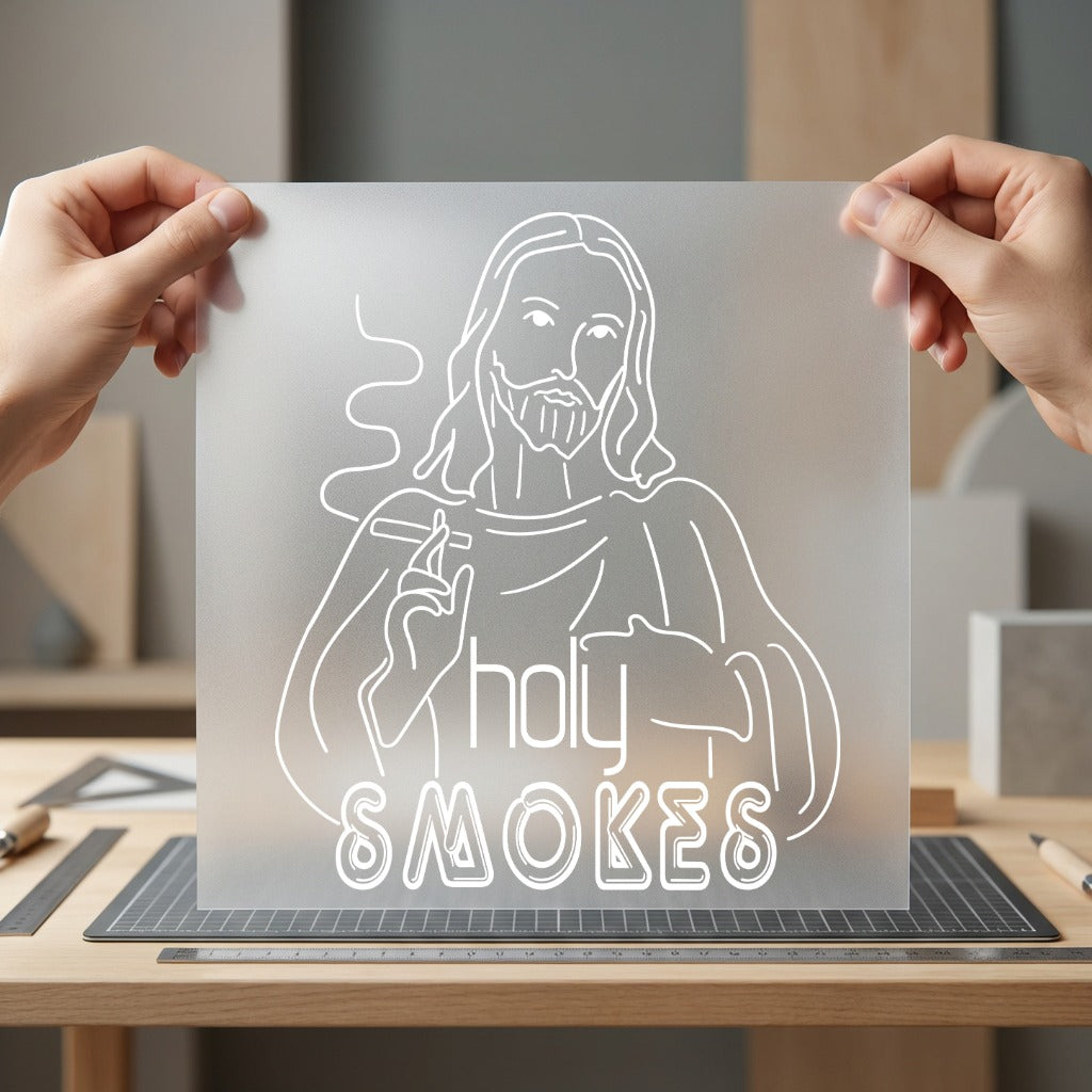 Holy Smokes Jesus Outline Jesus Aesthetic Ready to Press DTF Transfer for Dtf