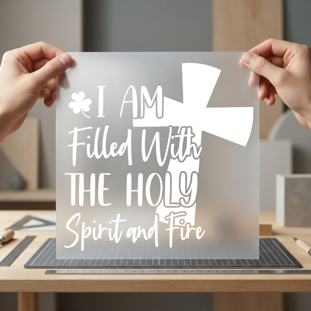 Holy Spirit Fire Script Christian Faith Ready to Press DTF Transfer for Dtf