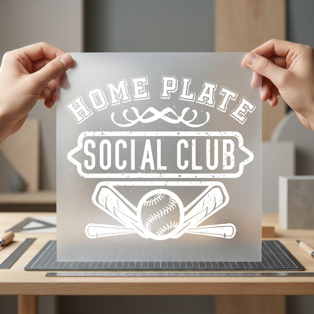 Home Plate Social Club Vintage Retro Ready to Press DTF Transfer for Dtf