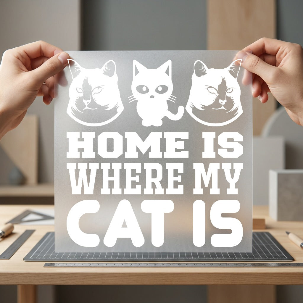 Home Where Cat Pet Mom Dad Ready to Press DTF Transfer for Dtf