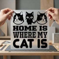 Home Where Cat Pet Mom Dad Ready to Press DTF Transfer for Dtf
