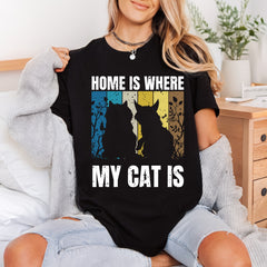 Home Where Cat Retro Mom Dad Ready to Press DTF Transfer for Dtf