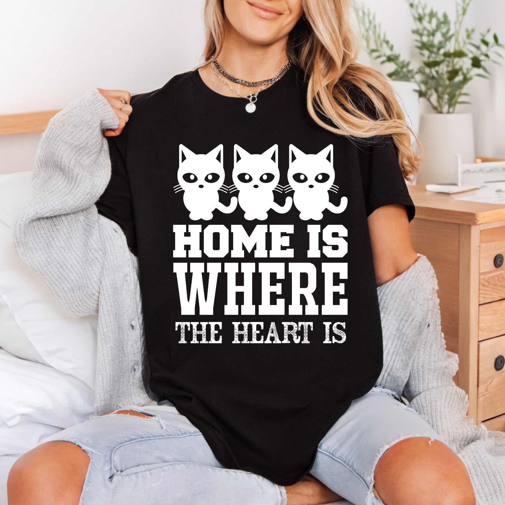 Home Where Heart Cats Mom Dad Ready to Press DTF Transfer for Dtf