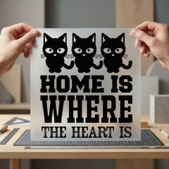 Home Where Heart Cats Mom Dad Ready to Press DTF Transfer for Dtf