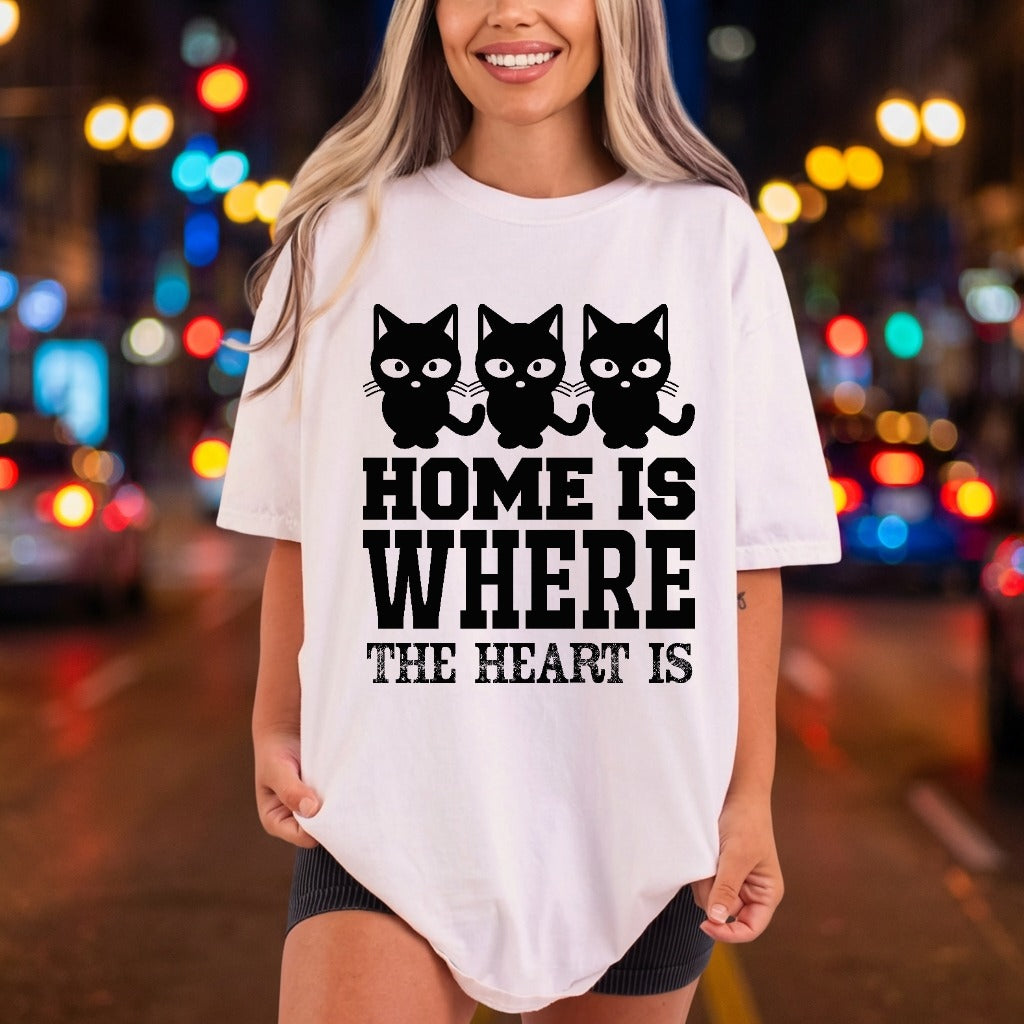Home Where Heart Cats Mom Dad Ready to Press DTF Transfer for Dtf