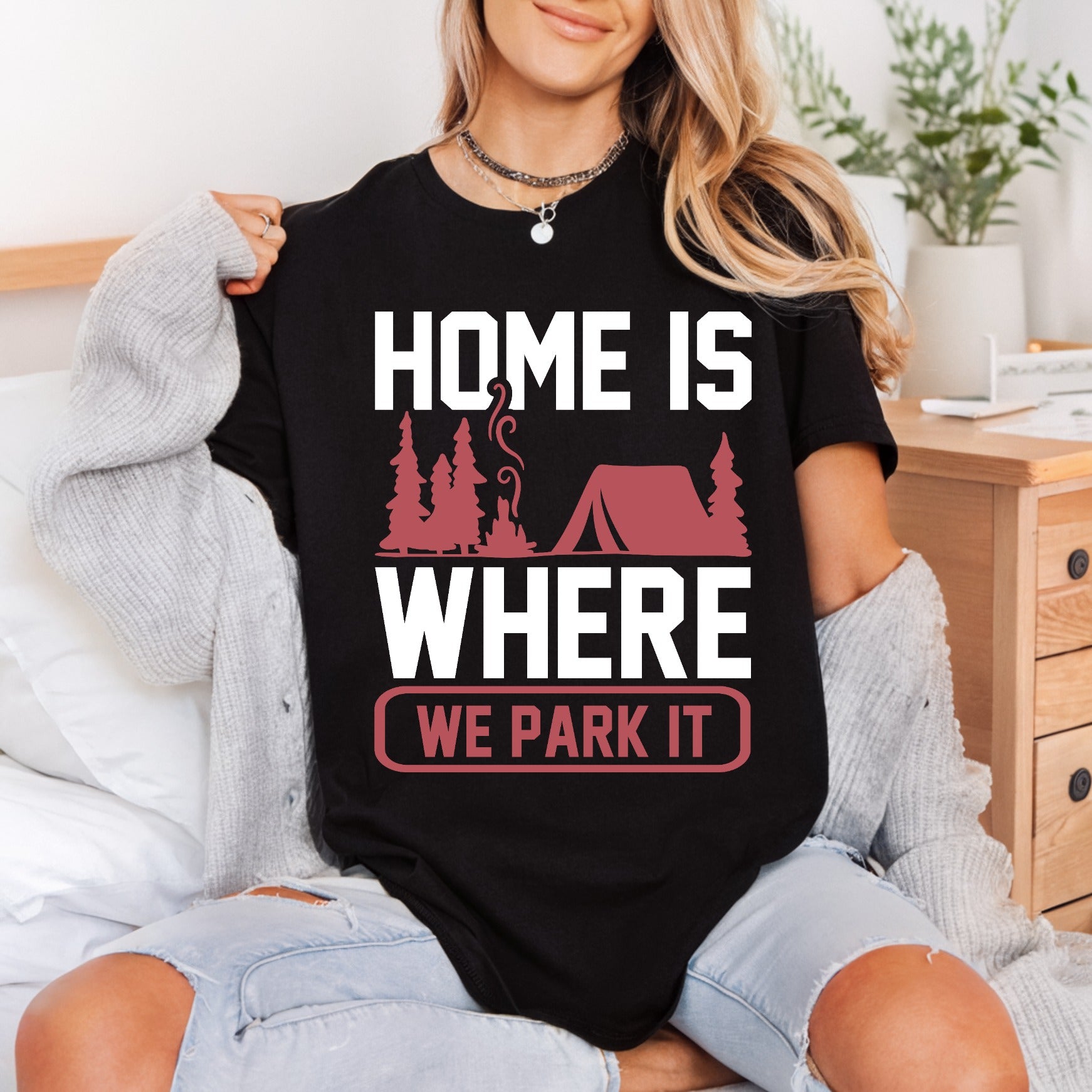Home Where Park Camper Camping Ready to Press DTF Transfer for Dtf