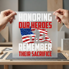 Honoring Heroes Patriotic Diy Patriotic Usa Ready to Press DTF Transfer for Dtf