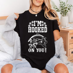 Hooked You Fishing Theme Valentine Funny Ready to Press DTF Transfer for Dtf