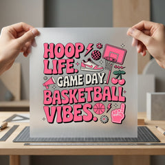 Hoop Life Basketball Vibes Retro Fitness Ready to Press DTF Transfer for Dtf