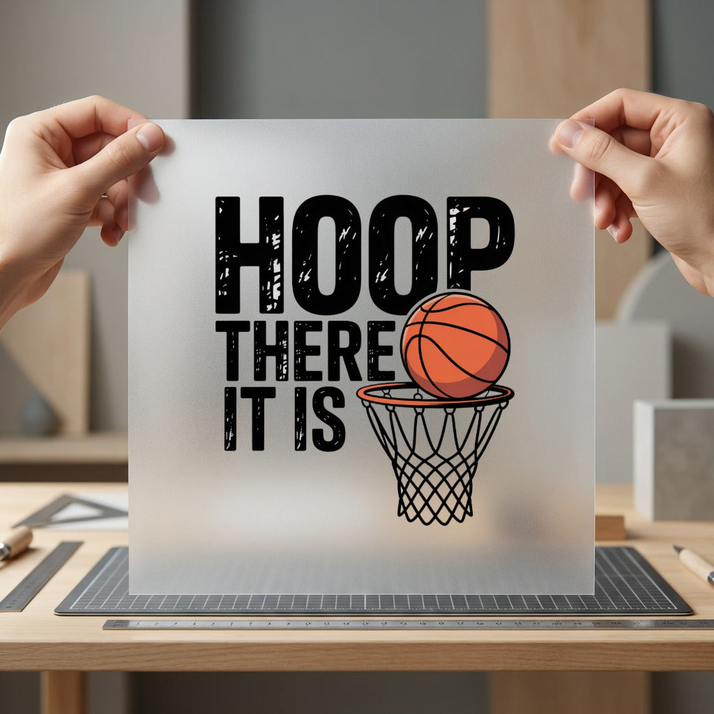 Hoop There Basketball Sports Vintage Retro Ready to Press DTF Transfer for Dtf