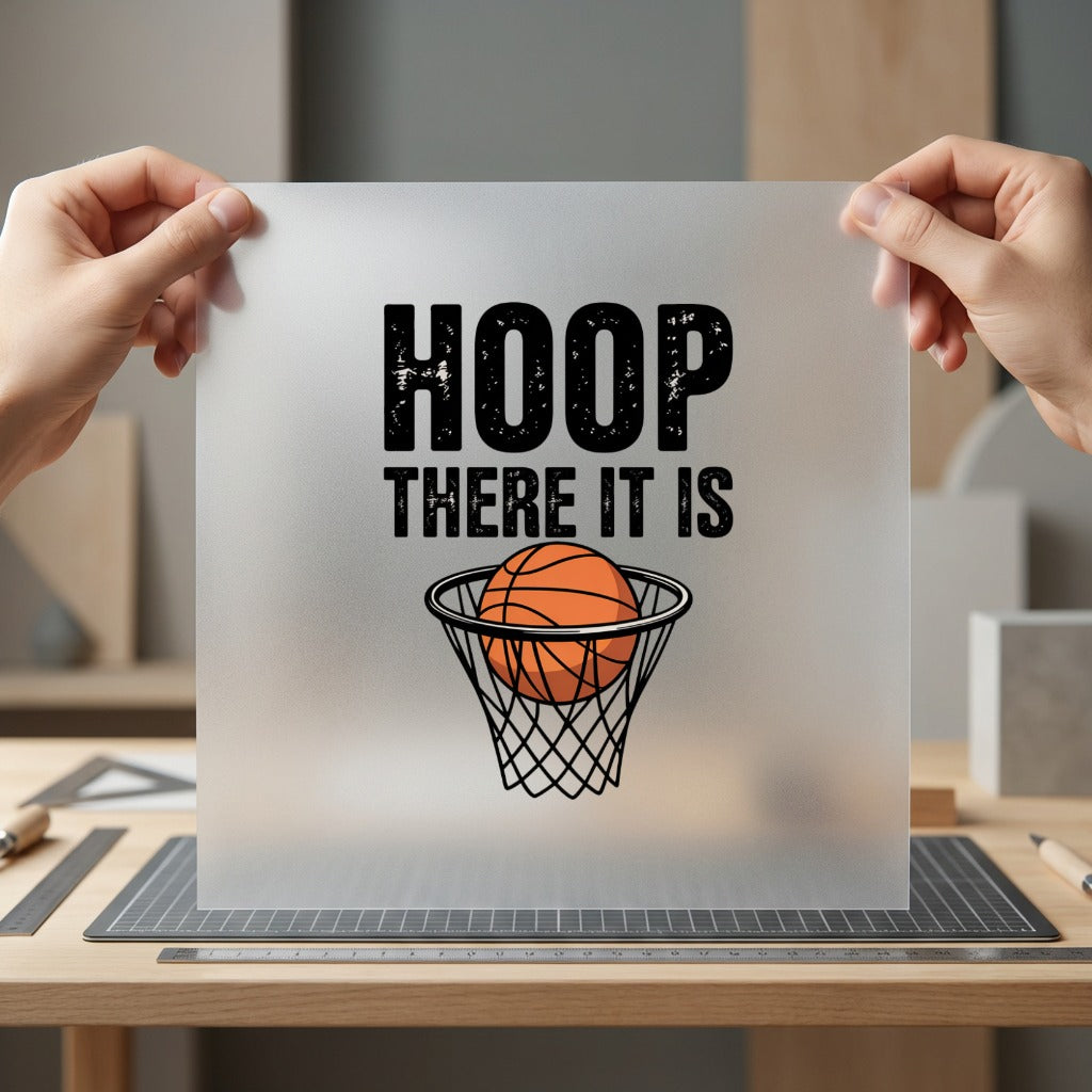 Hoop There Sporty Basketball Retro Fitness Ready to Press DTF Transfer for Dtf