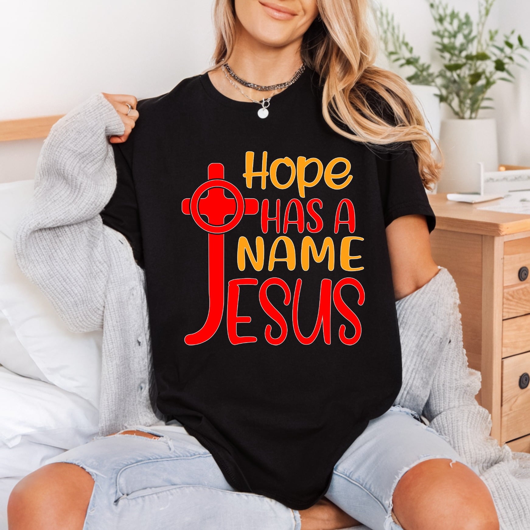 Hope Has Name Jesus Christian Faith Ready to Press DTF Transfer for Dtf