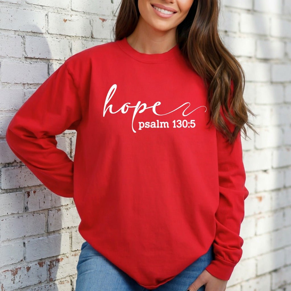 Hope Psalm 130:5 | Scriptural Affirmation Sweatshirt - Luckets.com