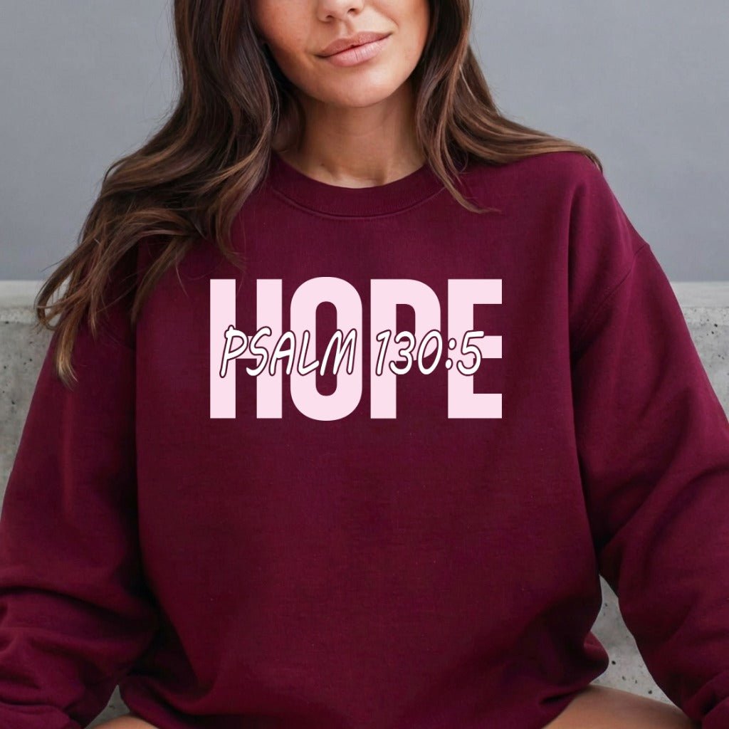 HOPE Psalm 130:5 | Scripture & Comfort Sweatshirt - Luckets.com