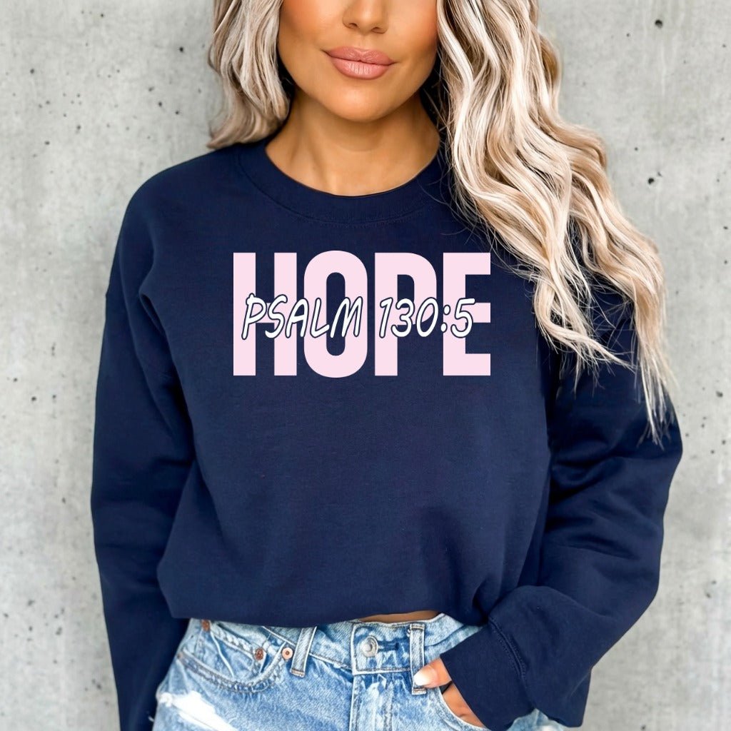 HOPE Psalm 130:5 | Scripture & Comfort Sweatshirt - Luckets.com