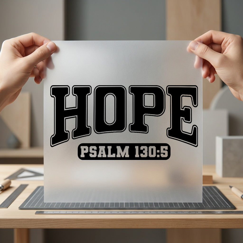 Hope Psalm Collegiate Diy Christian Faith Ready to Press DTF Transfer for Dtf