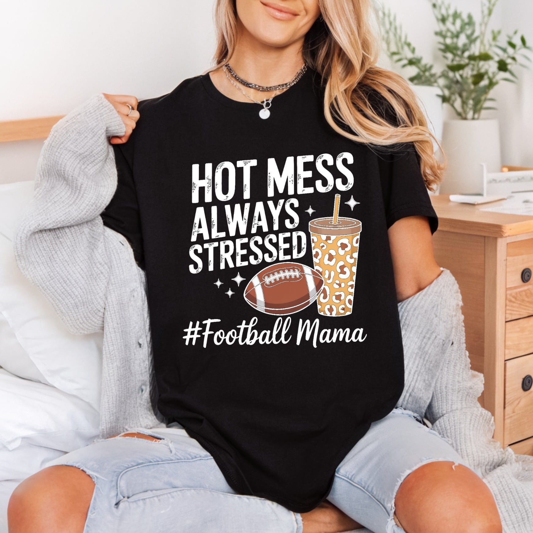 Hot Mess Always Stressed Mom Funny Ready to Press DTF Transfer for Dtf