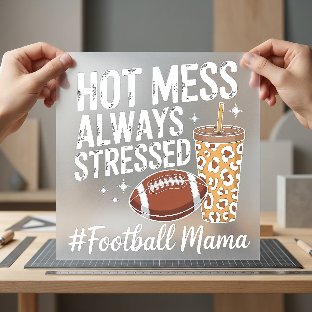 Hot Mess Always Stressed Mom Funny Ready to Press DTF Transfer for Dtf