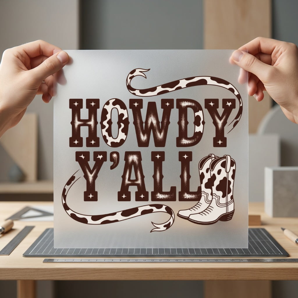 Howdy All Western Boots Usa Vintage Ready to Press DTF Transfer for Dtf