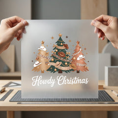 Howdy Christmas Western Diy Usa Christmas Ready to Press DTF Transfer for Dtf