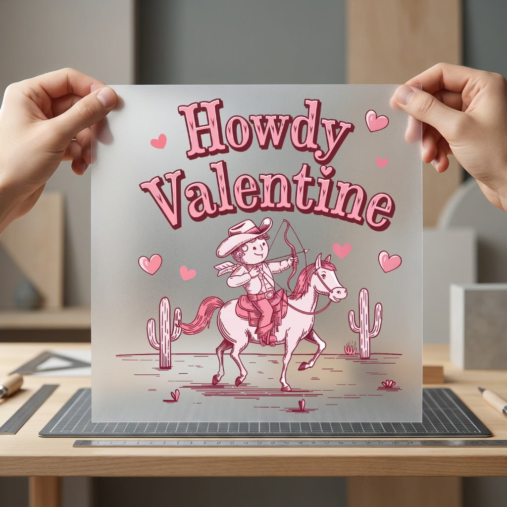 Howdy Valentine Cupid Cowboy Usa Valentine Ready to Press DTF Transfer for Dtf