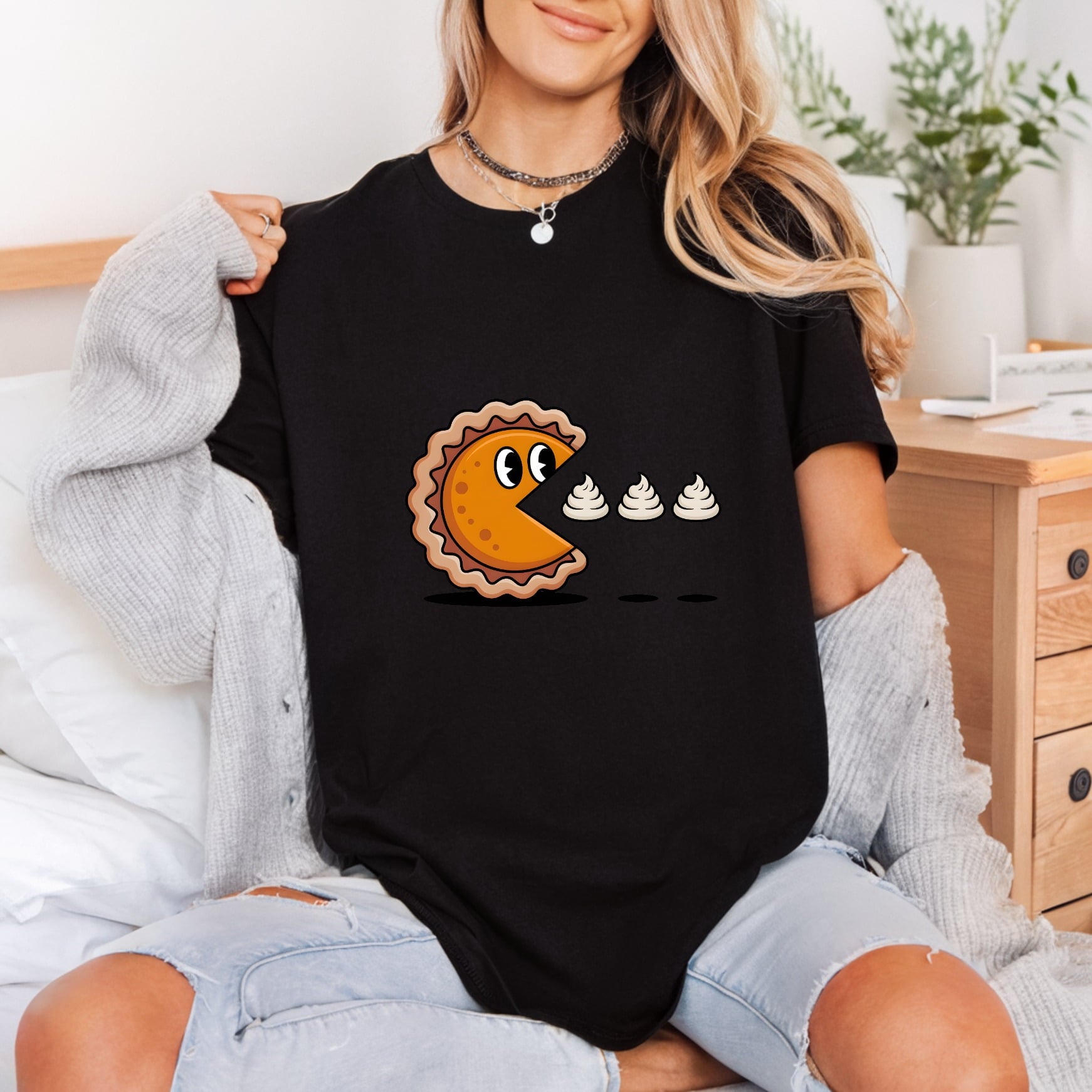 Hungry Pie Pac-man Retro Funny Sarcastic Ready to Press DTF Transfer for Dtf
