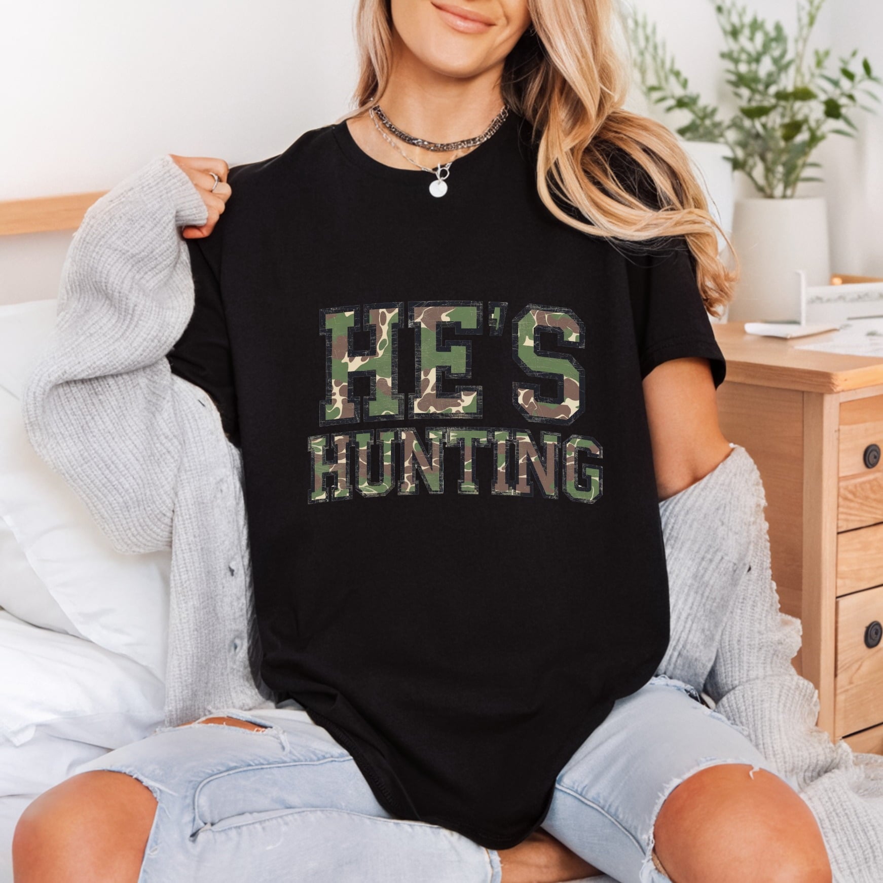 Hunting Camo Diy Usa Vintage Ready to Press DTF Transfer for Dtf
