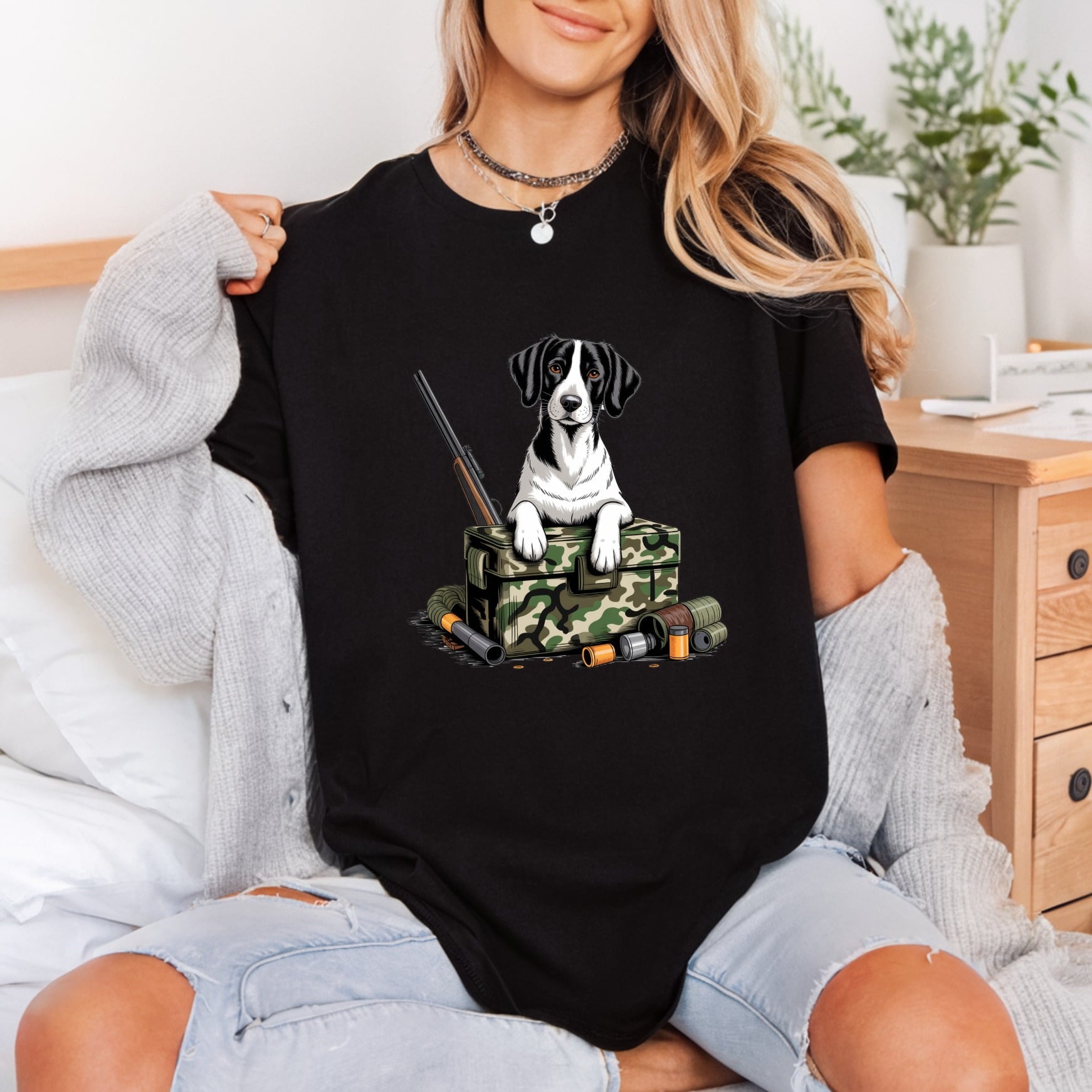 Hunting Dog Camo Box Mom Dad Ready to Press DTF Transfer for Dtf