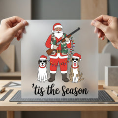 Hunting Santa Dogs Christmas Christmas Mom Ready to Press DTF Transfer for Dtf