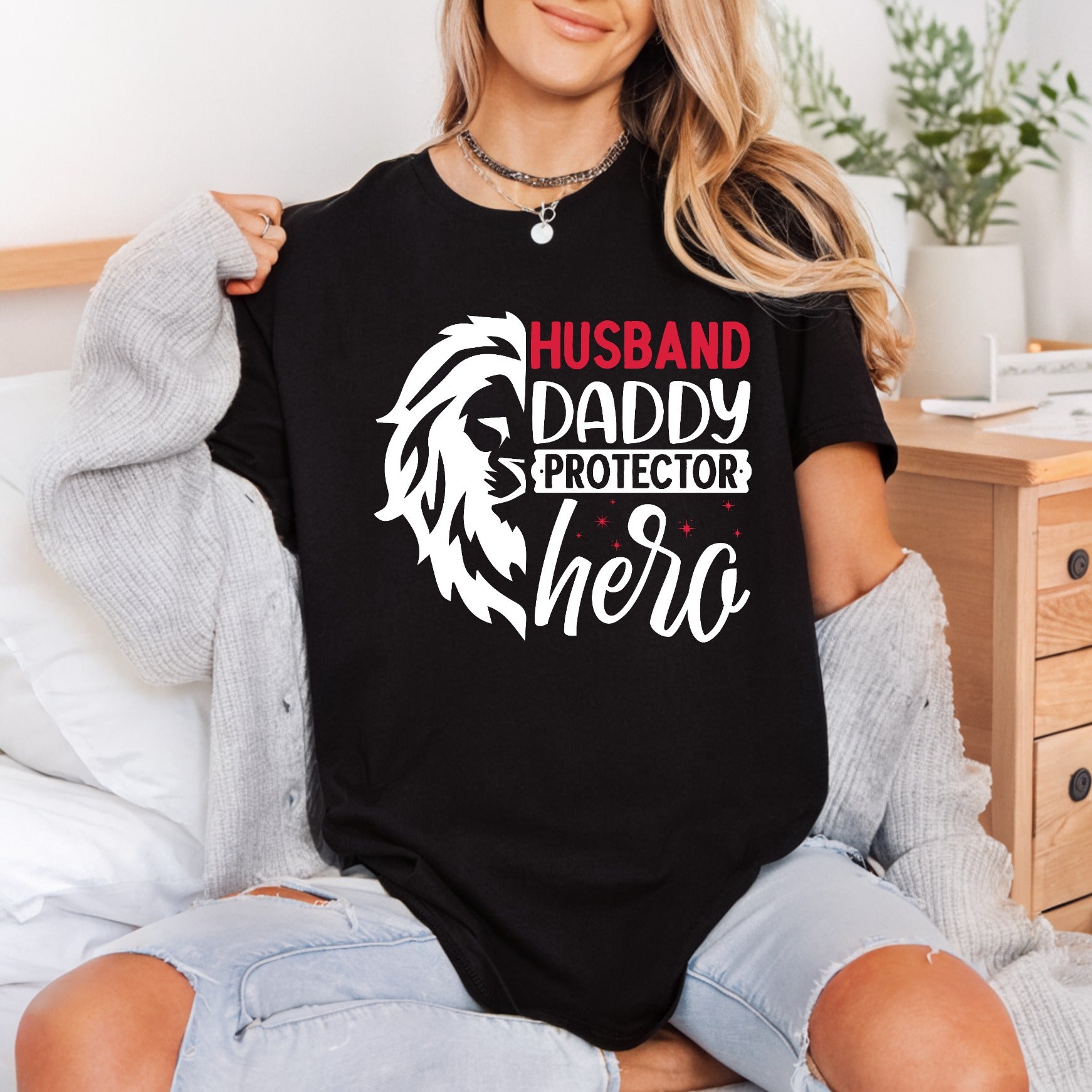 Husband Daddy Protector Hero Dad Ready to Press DTF Transfer for Dtf