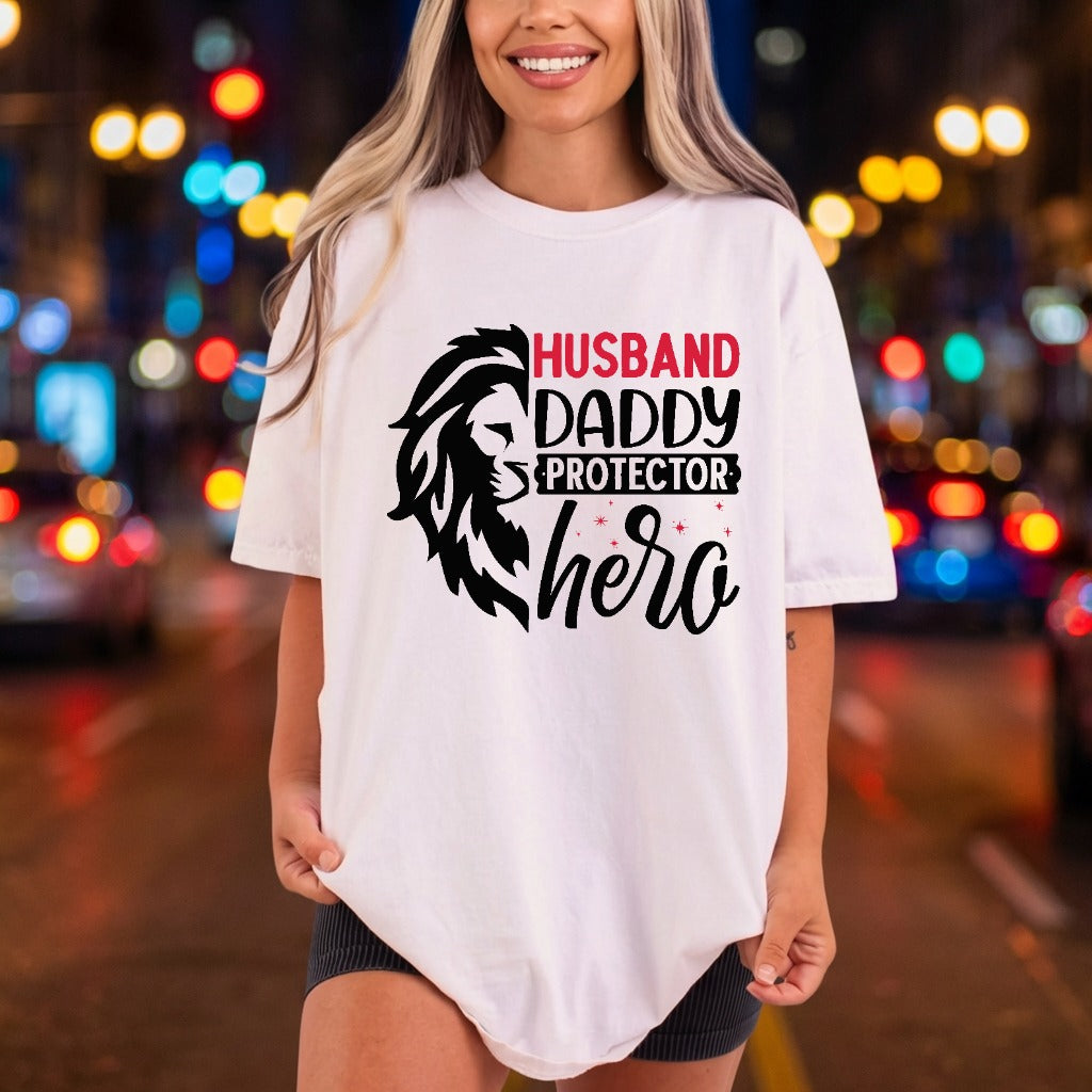 Husband Daddy Protector Hero Dad Ready to Press DTF Transfer for Dtf