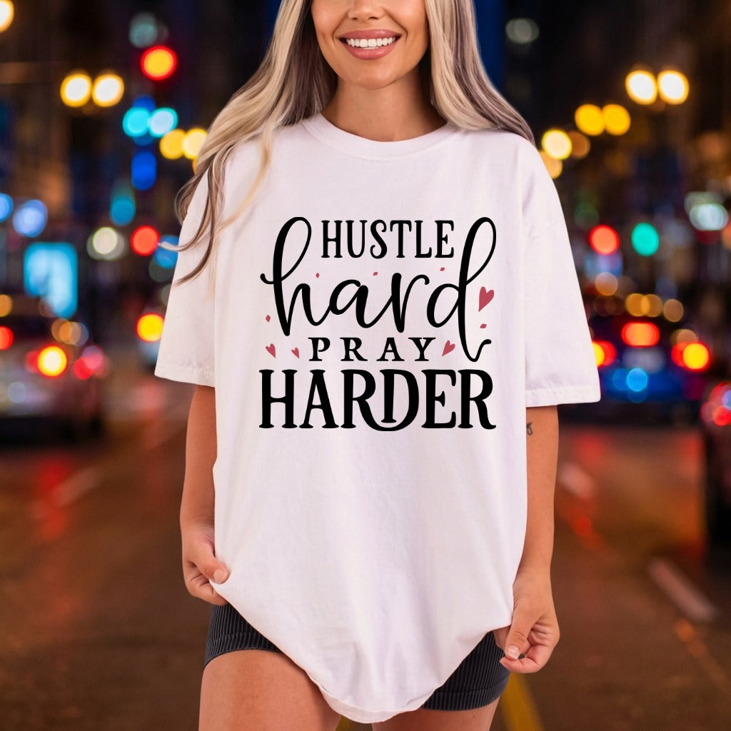 Hustle Hard Pray Harder Christian Faith Ready to Press DTF Transfer for Dtf