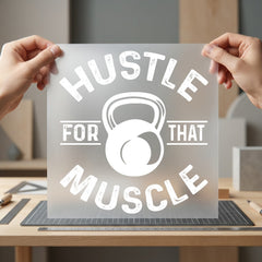 Hustle Muscle Kettlebell Fitness Aesthetic Fitness Ready to Press DTF Transfer for Dtf