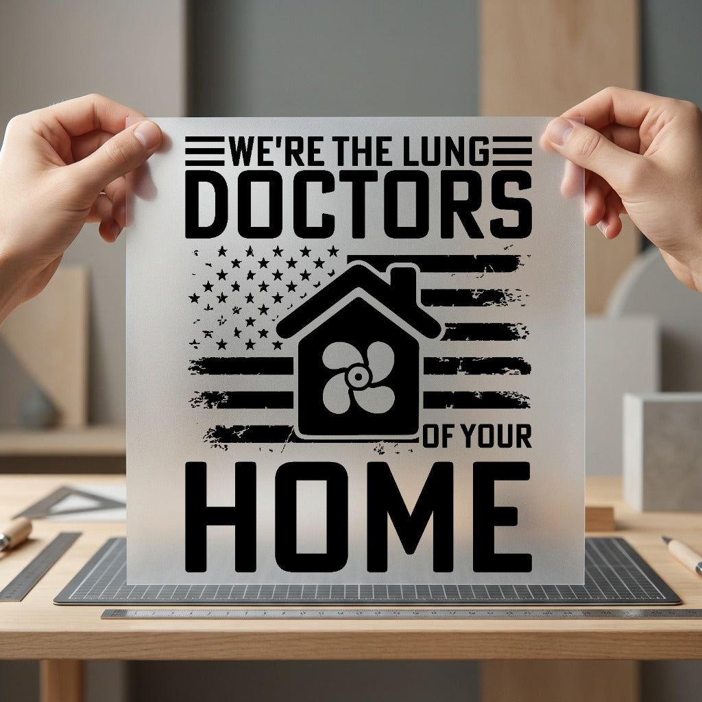 Hvac Lung Doctors Home Patriotic Usa Ready to Press DTF Transfer for Dtf