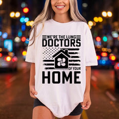 Hvac Lung Doctors Home Patriotic Usa Ready to Press DTF Transfer for Dtf