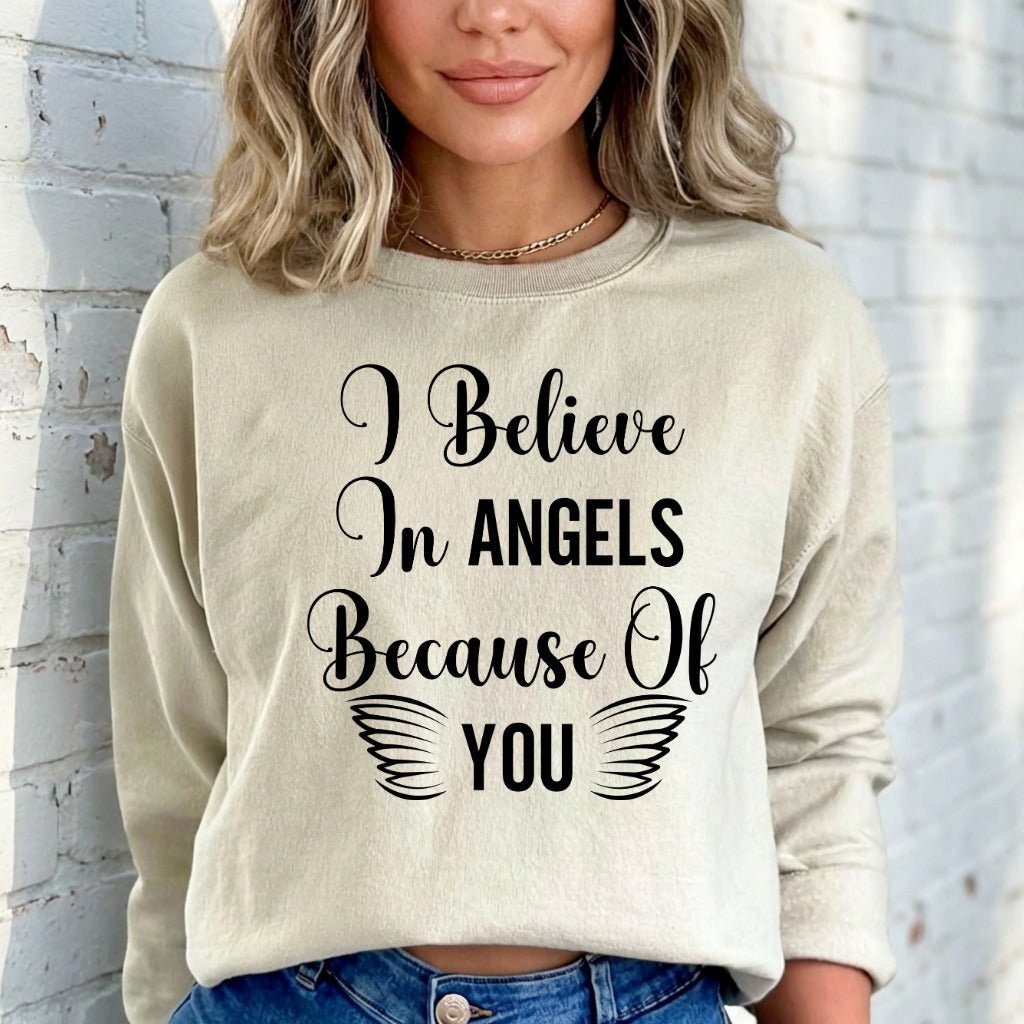 I Believe In Angels | Graceful Affirmation Sweatshirt - Luckets.com