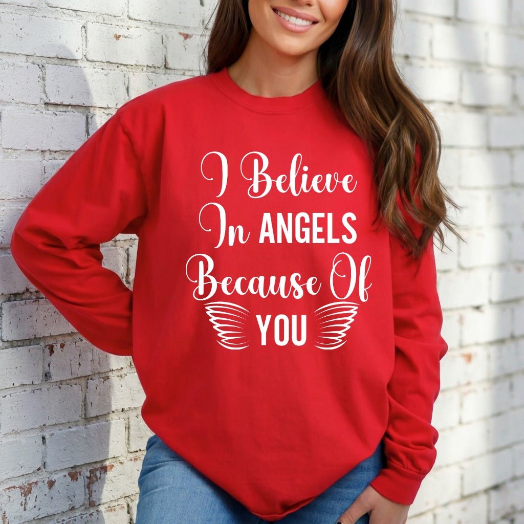 I Believe In Angels | Graceful Affirmation Sweatshirt - Luckets.com