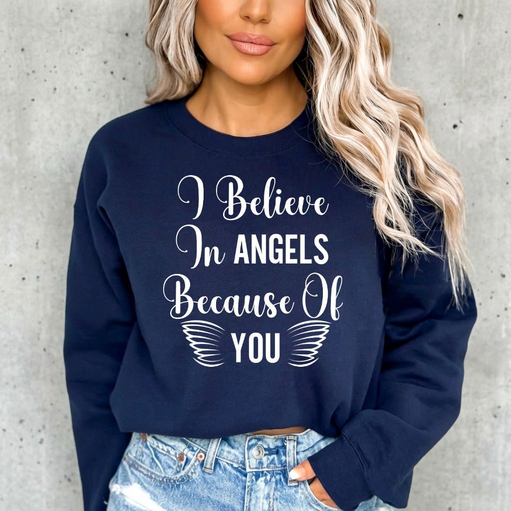 I Believe In Angels | Graceful Affirmation Sweatshirt - Luckets.com