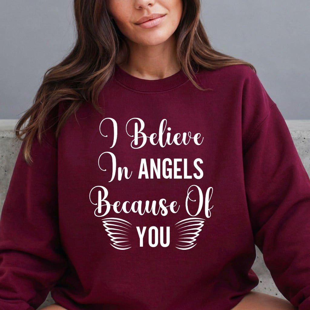 I Believe In Angels | Graceful Affirmation Sweatshirt - Luckets.com