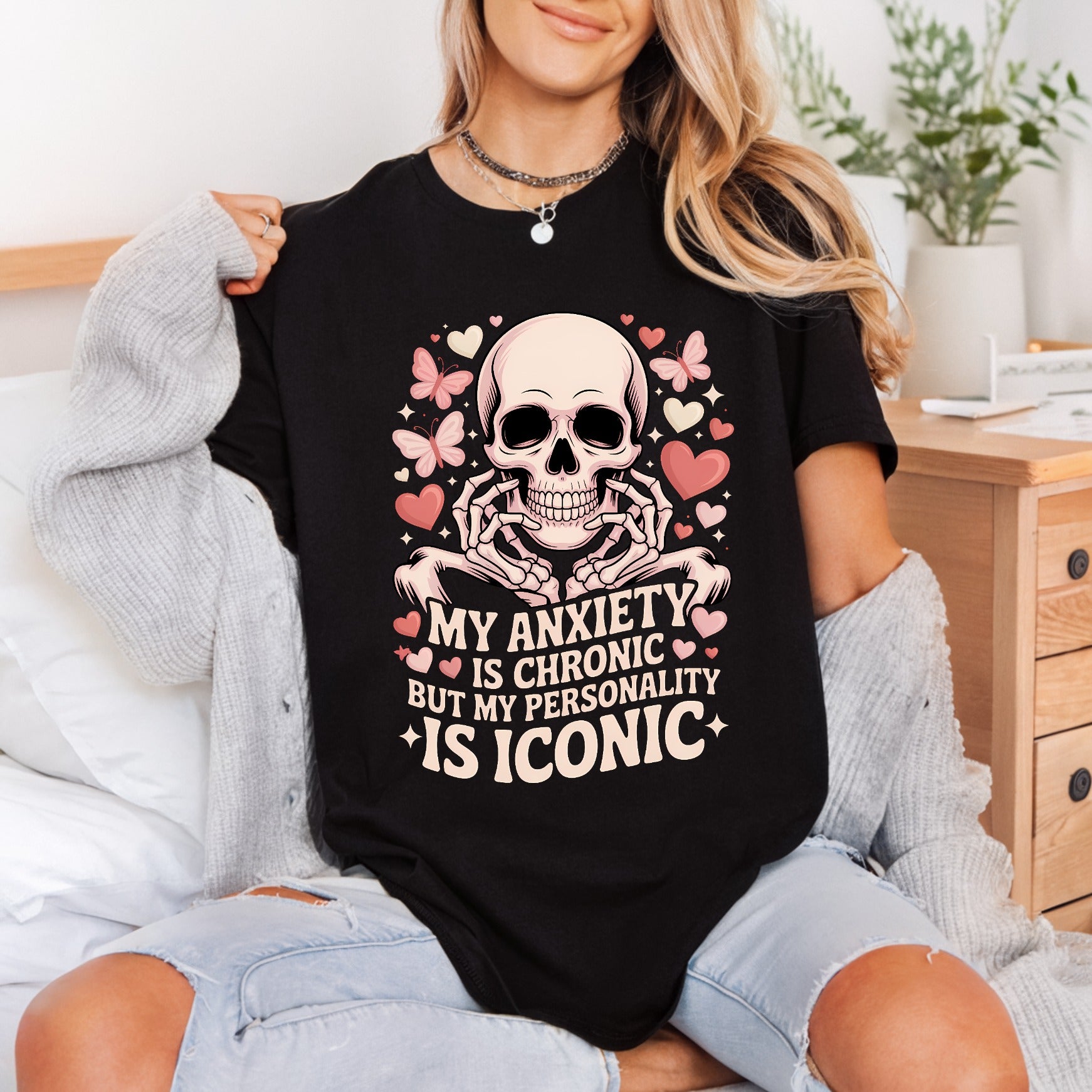 Iconic Personality Skeleton Humorous Skull Ready to Press DTF Transfer for Dtf