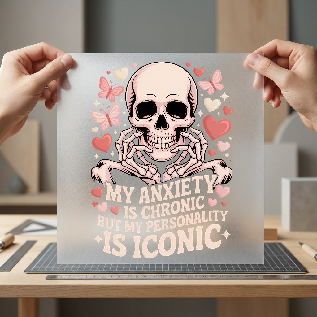 Iconic Personality Skeleton Humorous Skull Ready to Press DTF Transfer for Dtf