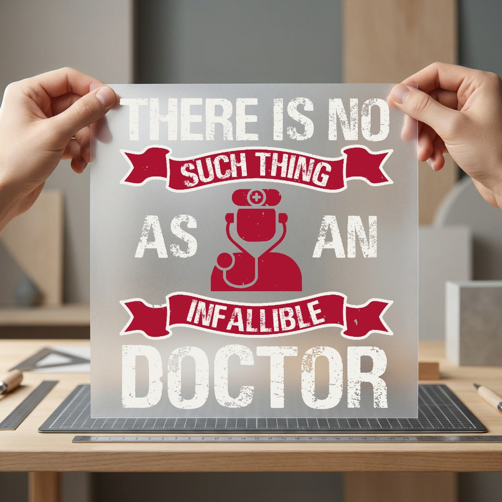 Infallible Doctor Quote Humorous Nurse Doctor Ready to Press DTF Transfer for Dtf