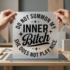 Inner Bitch Quote Sassy Funny Aesthetic Ready to Press DTF Transfer for Dtf